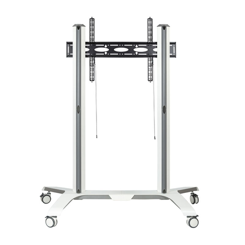 B-Tech Extra Large Universal TV Cart BT8564/BB, mobile dual-post display cart frame rear view