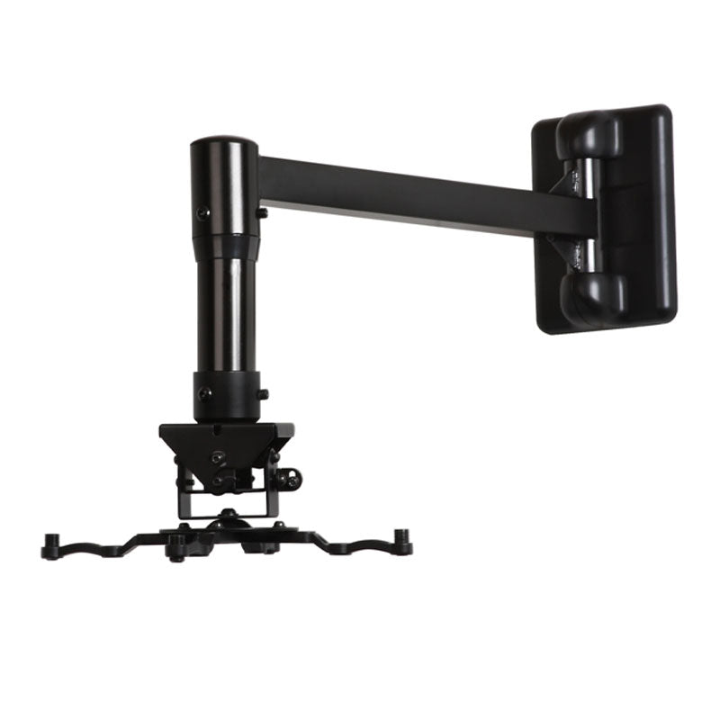 B-Tech System 2 Universal Projector Ceiling Mount BT899/B, articulating wall mount fully extended in a front view