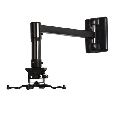 B-Tech System 2 Universal Projector Ceiling Mount BT899/B, articulating wall mount fully extended in a front view
