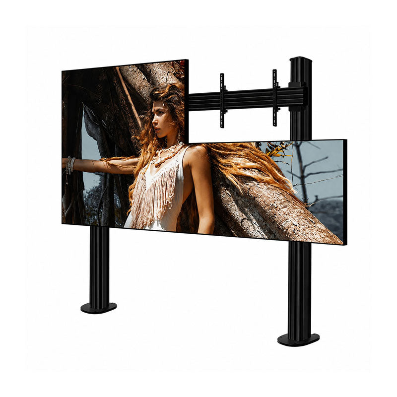 B-Tech Bolt Down Video Wall Stand BT9372-LG-LSAC-2X2/BB, multi-display video wall frame with displays