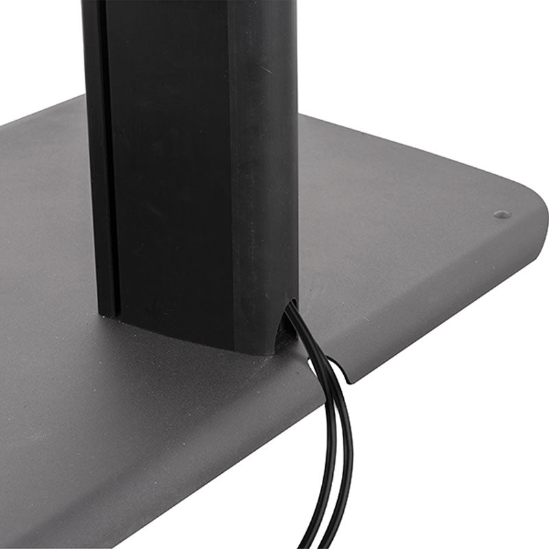 B-Tech System X Twin Screen VC Floor Stand BTF845/BB, floor stand cable outlet at base