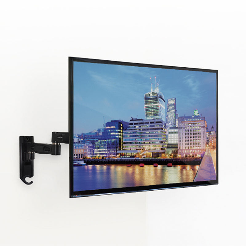 B-Tech Medium Dual Arm TV Wall Mount BTV504/B, display installed on articulating wall mount