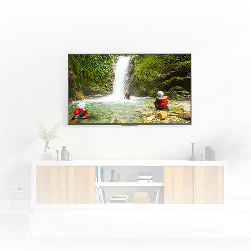 B-Tech Large Fixed TV Wall Mount BTV510/B, TV wall-mounted above white media console