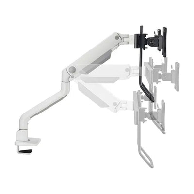 B-Tech Neomounts Full Motion Desk Monitor Arm DS75S-950WH2, triple-monitor mount articulation range