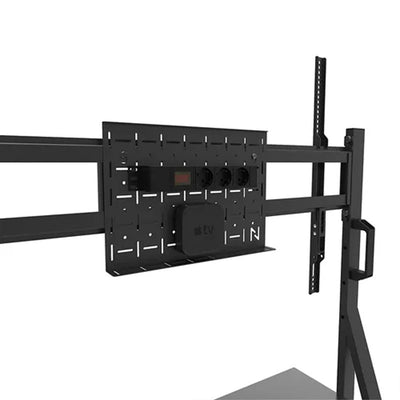 B-Tech Neomounts Large Mobile TV Floor Cart FL50-525BL1, mobile cart equipment tray connection panel detail