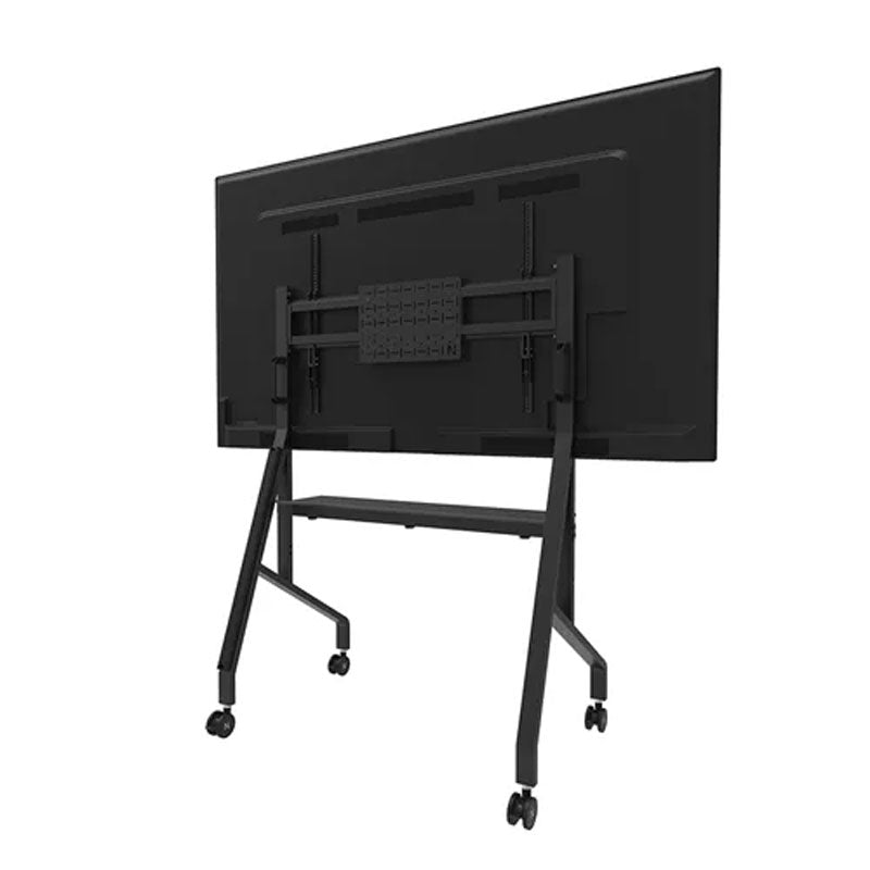 B-Tech Neomounts Large Mobile TV Floor Cart FL50-525BL1, interactive display on mobile cart rear right view