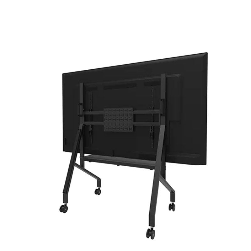 B-Tech Neomounts Large Mobile TV Floor Cart FL50-525BL1, interactive display on mobile cart rear left view