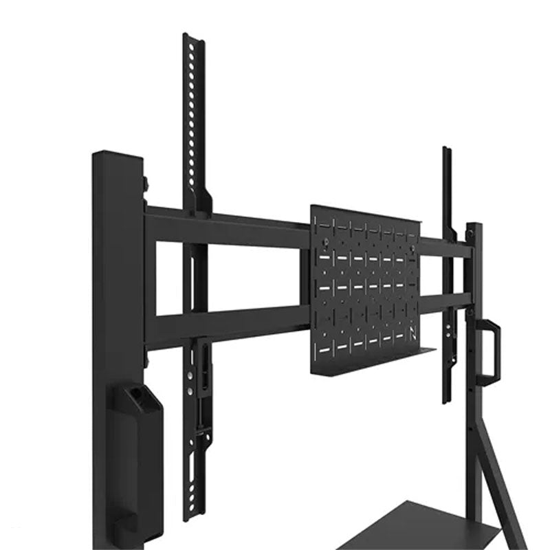 B-Tech Neomounts Large Mobile TV Floor Cart FL50-525BL1, mobile display cart equipment tray side view