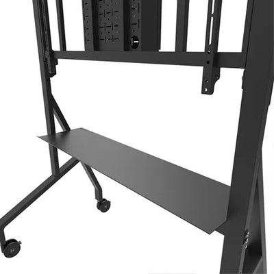 B-Tech Neomounts Extra Large Mobile TV Floor Cart FL50-575BL1, mobile display stand equipment shelf tilted view
