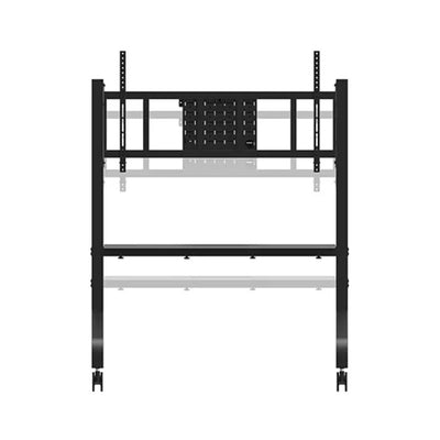 B-Tech Neomounts Extra Large Mobile TV Floor Cart FL50-575BL1, dual-post mobile display stand front view with silver accent