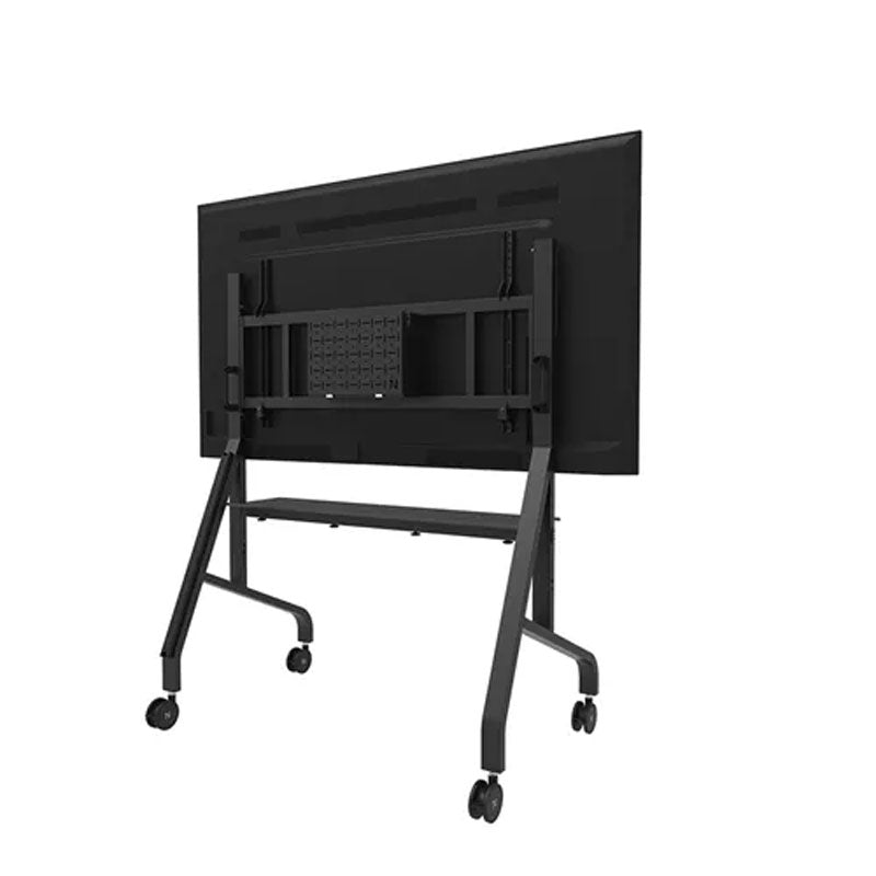 B-Tech Neomounts Extra Large Mobile TV Floor Cart FL50-575BL1, mobile display stand rear view with display