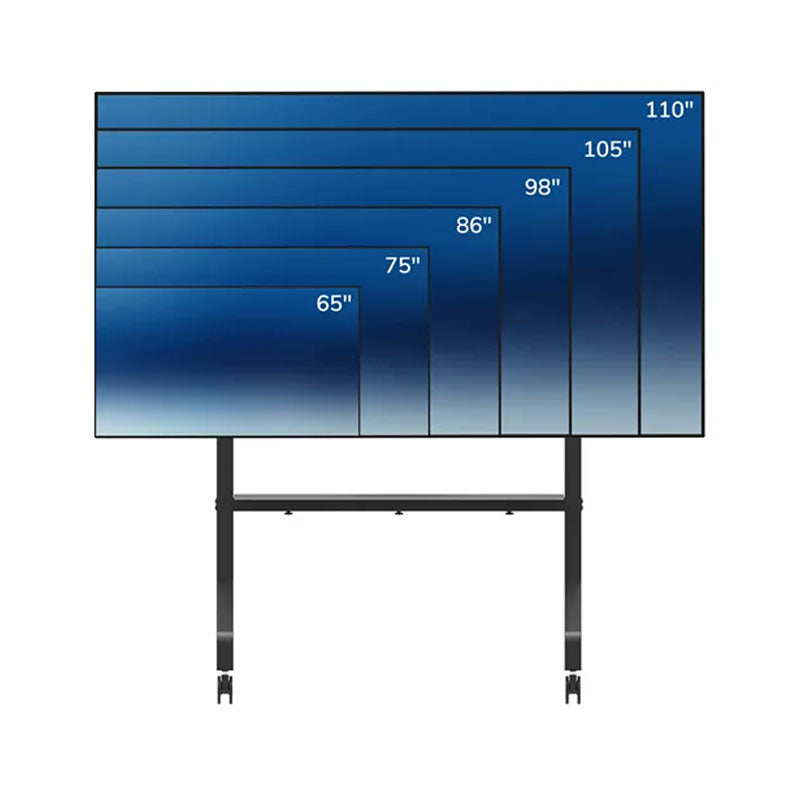 B-Tech Neomounts Extra Large Mobile TV Floor Cart FL50-575BL1, mobile display stand screen-size compatibility diagram