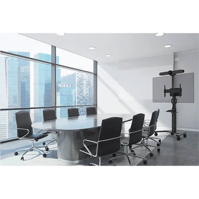 B-Tech Neomounts Large Mobile TV Floor Stand FL50S-825BL1, mobile display stand installed in conference room