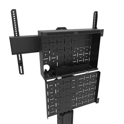 B-Tech Neomounts Large Mobile TV Floor Stand FL50S-825BL1, mobile display stand perforated equipment tray open
