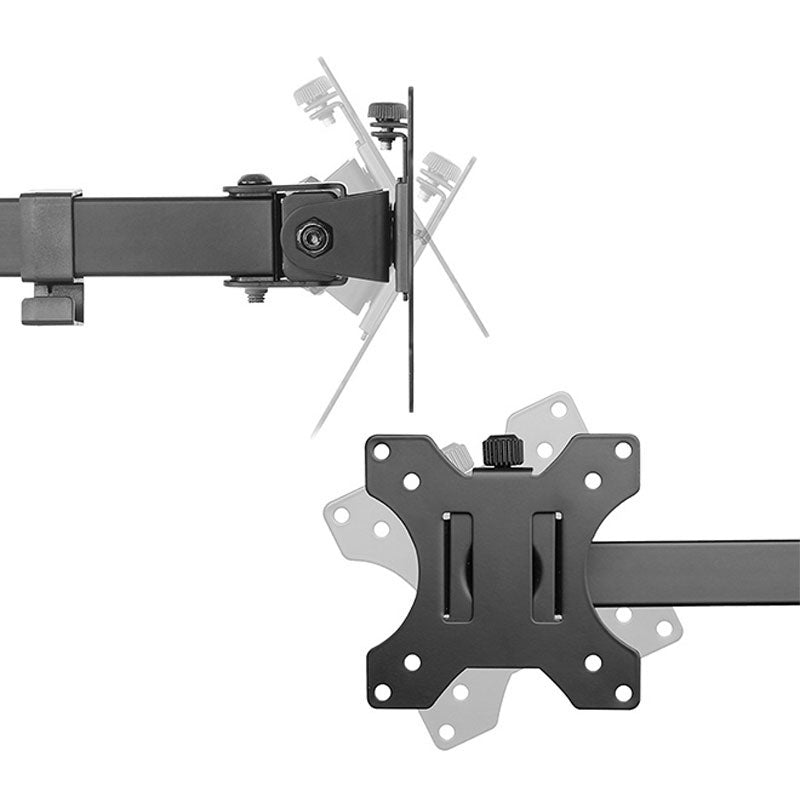 B-Tech Neomounts Full Motion Desk Mount FPMA-D550D3BLACK, monitor arm tilt range and mounting plate detail