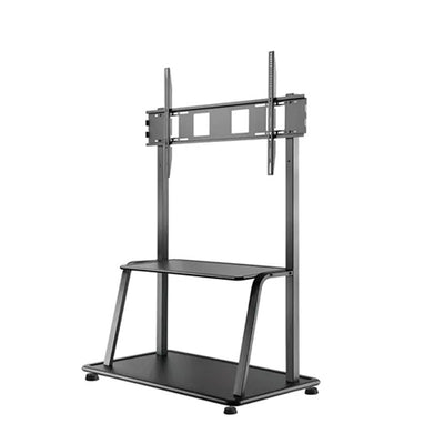 B-Tech Neomounts Extra Large Mobile TV Floor Cart NS-M4000BLACK, mobile display cart front three-quarter view