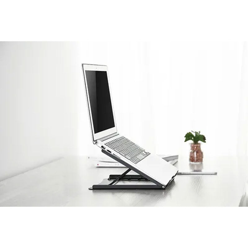 B-Tech Neomounts Foldable Laptop Stand NSLS075BLACK, laptop riser in desktop use