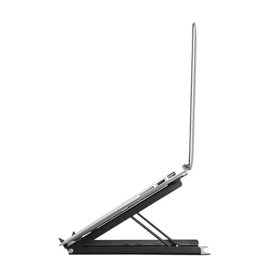B-Tech Neomounts Foldable Laptop Stand NSLS075BLACK, laptop riser with laptop side view