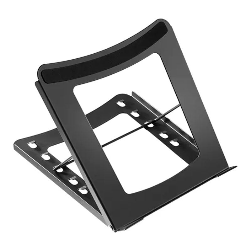 B-Tech Neomounts Foldable Laptop Stand NSLS075BLACK, adjustable laptop riser front three-quarter view