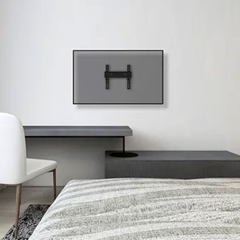 B-Tech Neomounts Medium Fixed TV Wall Mount WL30-350BL12, wall-mounted TV installed in bedroom