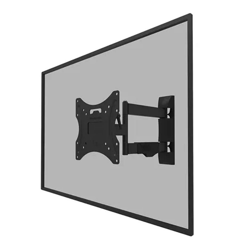 B-Tech Neomounts Medium Full Motion TV Wall Mount WL40-550BL12, articulating wall mount installed rear view