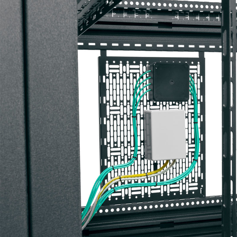 Middle Atlantic Stand Alone Rack BGR-19SA-27, installed equipment rack cable routing