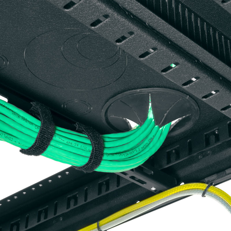 Middle Atlantic Stand Alone Rack BGR-19SA-27, cable-entry knockout and routing detail