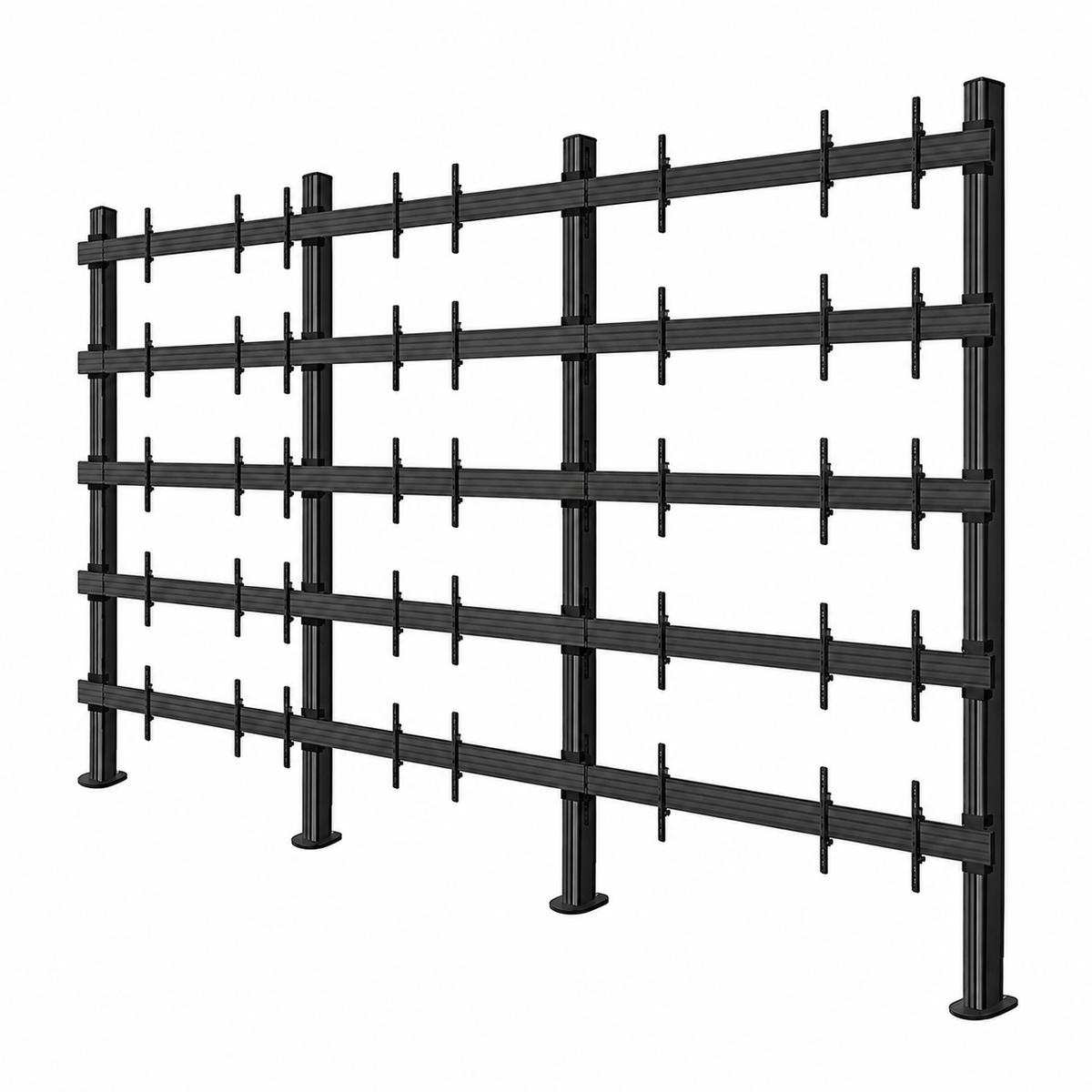 B-Tech Bolt Down Video Wall Stand BT9372-LG-LSAC-5X5/BB, freestanding 16-display video wall frame