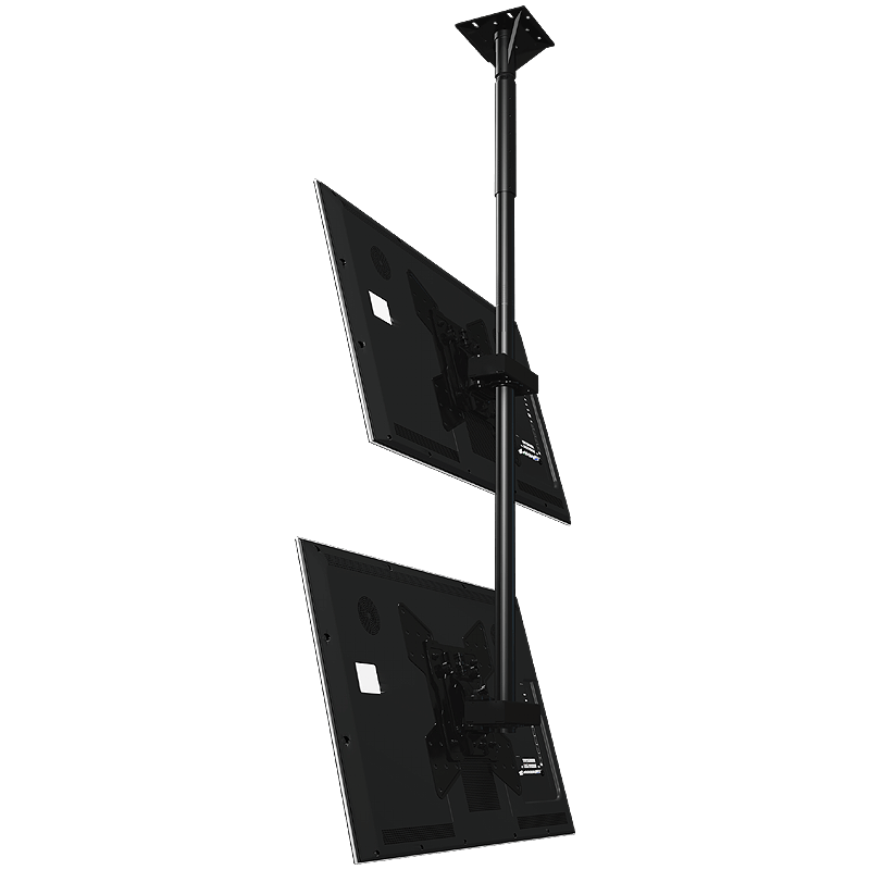 Crimson Large Dual TV Ceiling Mount C2K55V, dual-display ceiling mount, rear perspective