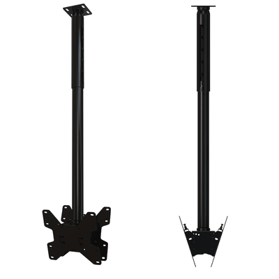Crimson Medium Adj Height TV Ceiling Mount C37D-36A, ceiling projector mount front and side views