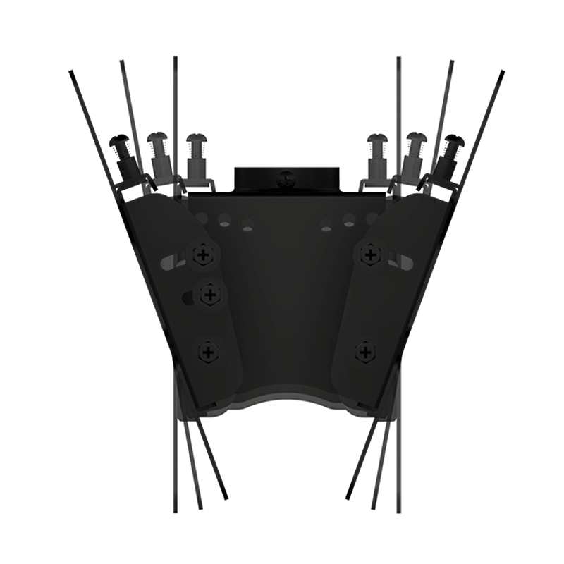 Crimson Medium Adj Height TV Ceiling Mount C37D-36A, projector mounting bracket installed underside view