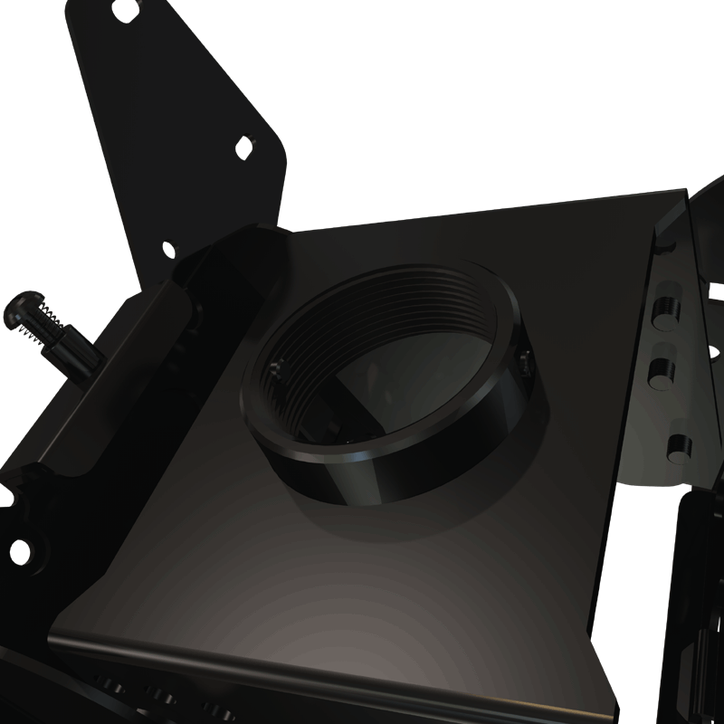 Crimson Medium TV Ceiling Mount Lower Assembly C37D, threaded mounting interface in close-up