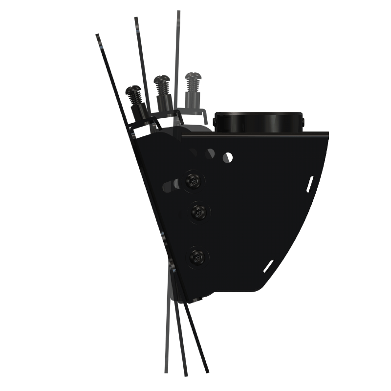 Crimson Medium TV Ceiling Mount Lower Assembly C37, ceiling display mount cable-management and hardware detail
