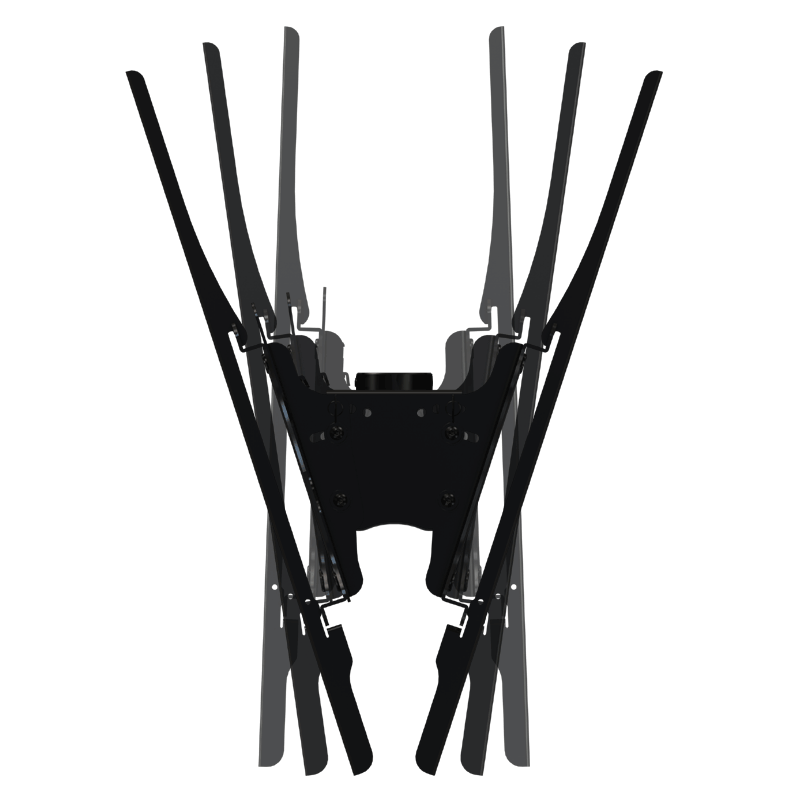 Crimson Large TV Ceiling Mount C63D-36, multi-arm ceiling display mount folded in a rear view