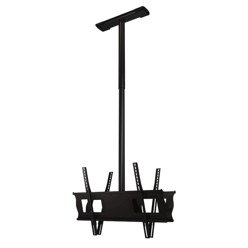 Crimson Adjustable Height Dual Universal Ceiling Mount with 3 to 5 ft Drop for 37-63 inch Screens (Black) C63D-60A