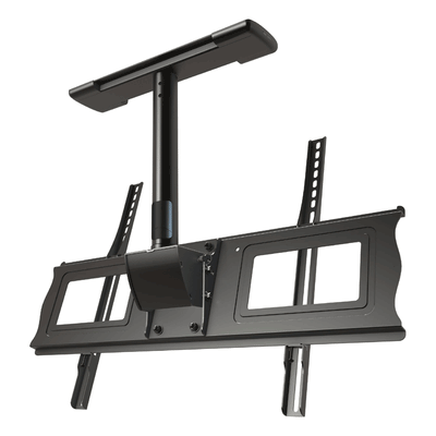 Crimson Large TV Ceiling Mount C63-18, ceiling dual-display mount rear three-quarter view