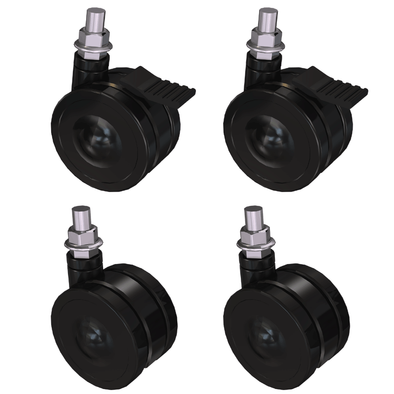Crimson 4 Piece Caster Set for S46P and S46PC Portable Stands (Black) CAST41