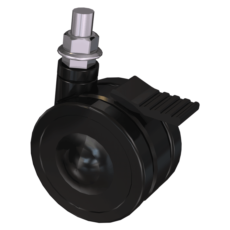 Crimson Caster Set for S46P and S46PC Portable Stands CAST41, threaded locking caster front view