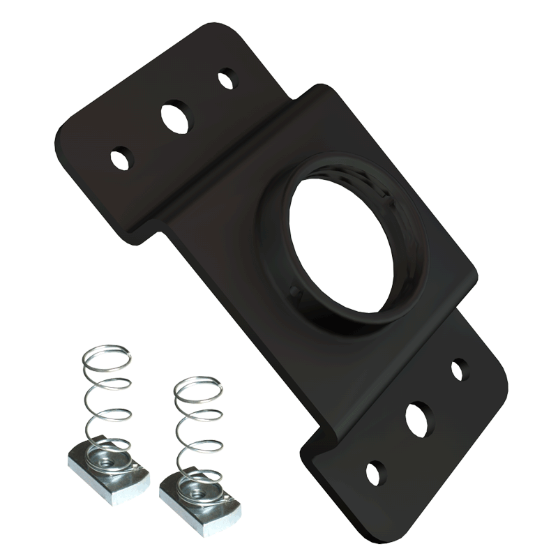 Crimson Single Unistrut Ceiling Adapter with Hardware (Black) CAU1