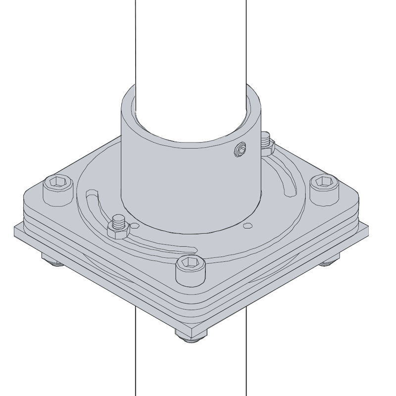 Chief Heavy Duty Swivel Adapter with Stops CMA351, rotating floor mount base technical drawing