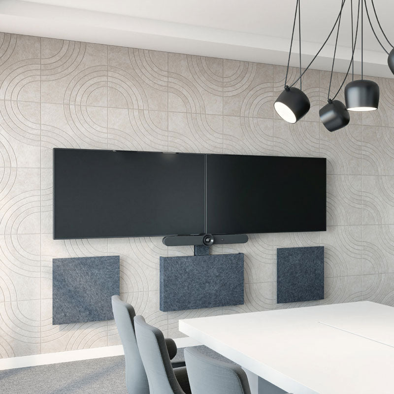 Chief Fusion Storage Cabinet and Camera Mount FCASTC, dual-display conference room installation