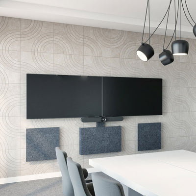 Chief Fusion Storage Cabinet and Camera Mount FCASTC, dual-display conference room installation