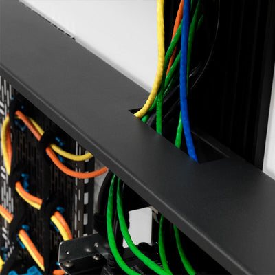 Chief Fusion Storage Cabinet and Camera Mount FCASTC, equipment enclosure cable pass-through detail