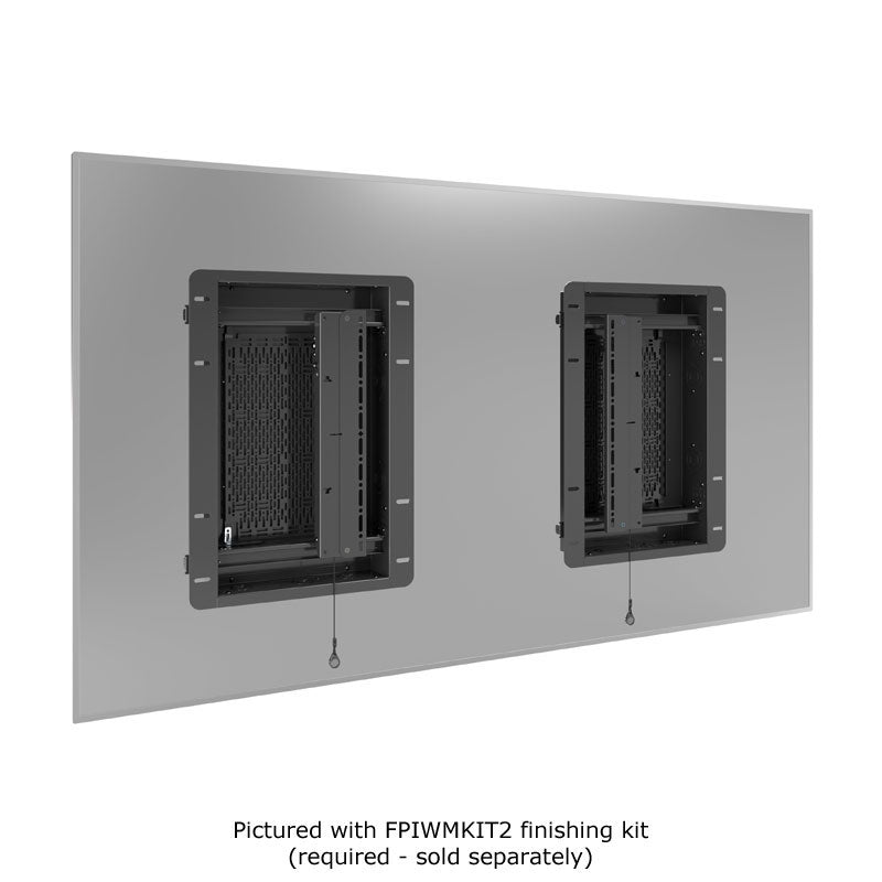 Chief Tempo In-Wall Boxes and Stud Tabs Kit FPIWMKIT1, two recessed enclosures installed in display panel