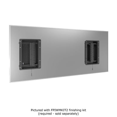 Chief Tempo In-Wall Boxes and Stud Tabs Kit FPIWMKIT1, dual recessed enclosures installed in display panel
