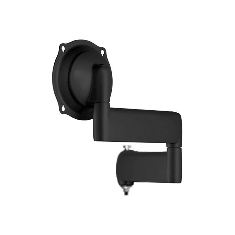 Chief Medium Dual Swing Arm In-Wall Mount JWDIWVB, pipe-mount display adapter front view