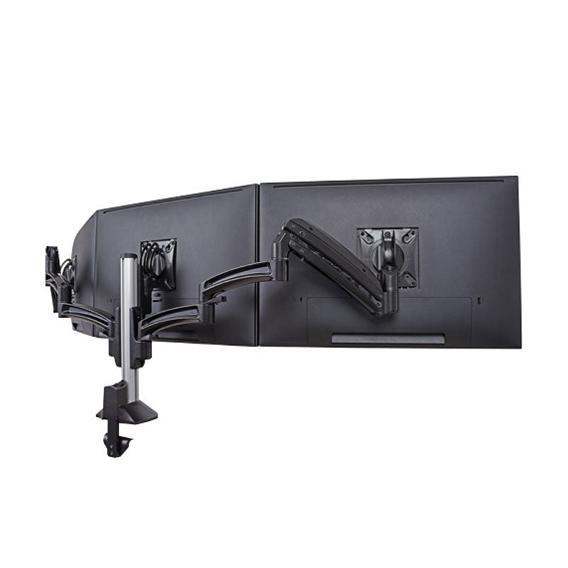 Chief Kontour Extension Arm Accessory KRA220S, triple-monitor desk mount angled rear view