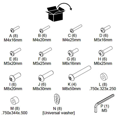 Chief Hardware Kit for Fusion Series Mounts FHBU