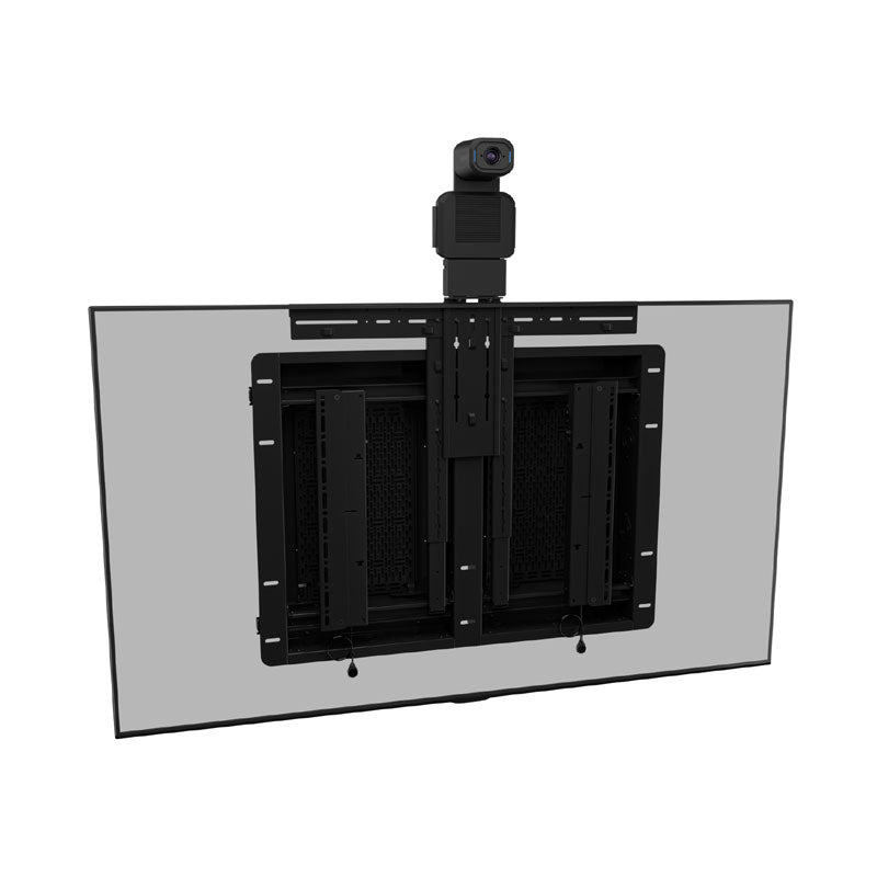 Chief Camera Shelf FPIWMA100, single display with camera installed on a stand in a rear view