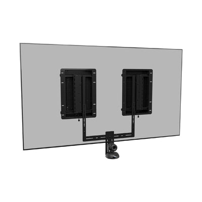 Chief Camera Shelf FPIWMA100, two displays installed on a side-by-side stand in a rear view